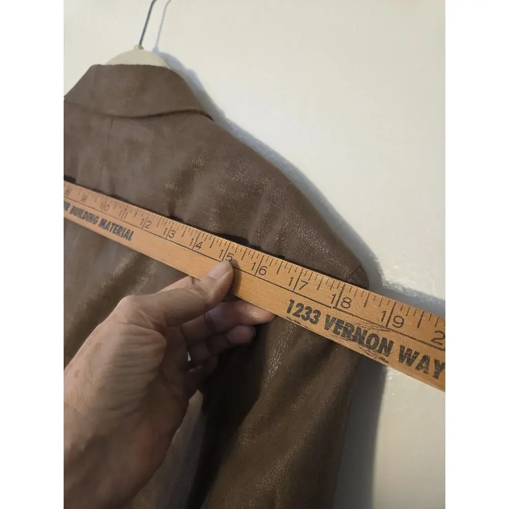 Bellissimo Men's Brown Sheen Blazer Size 46R Jaquard Lining 2 Button Dbl Vent